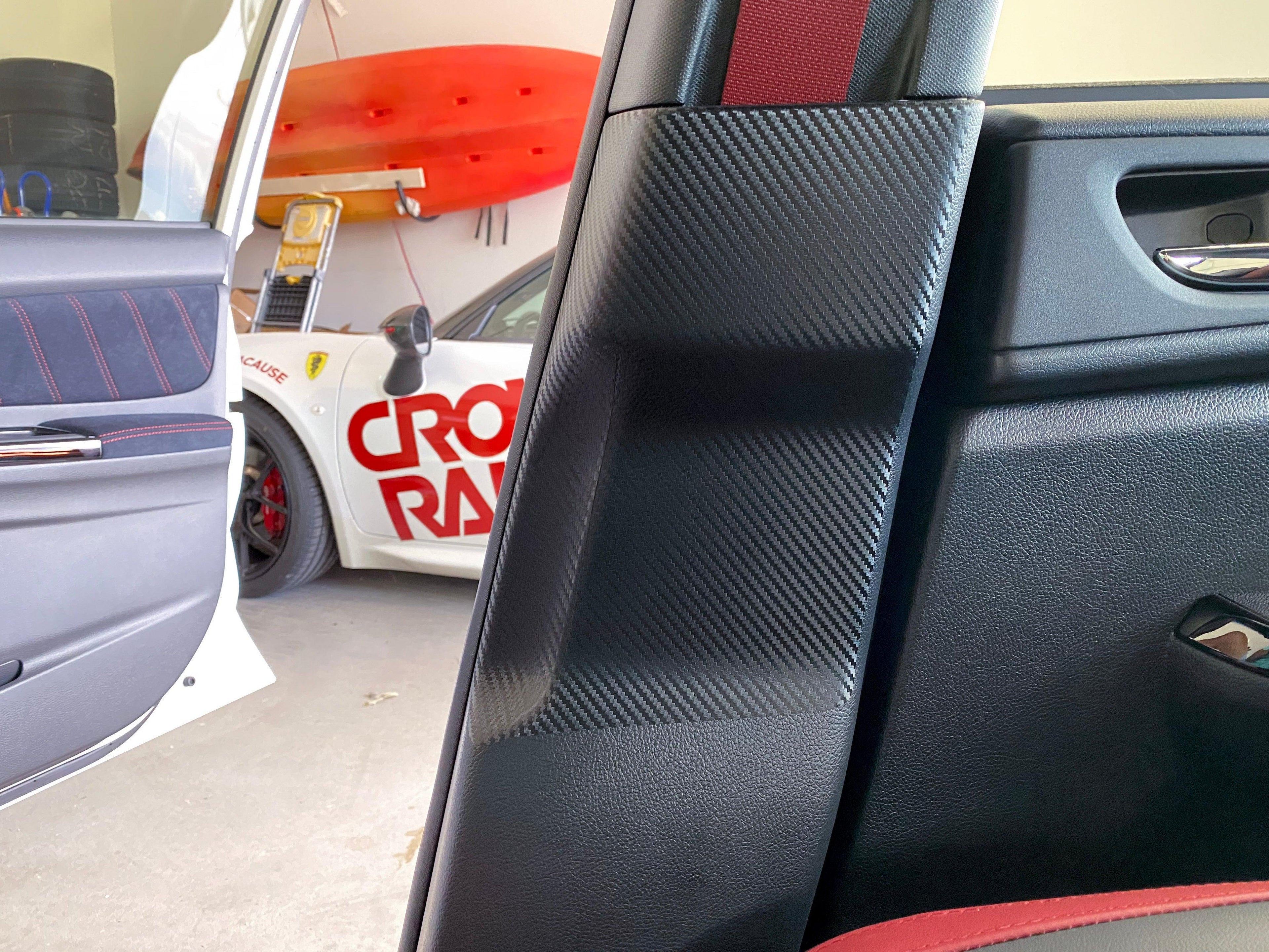 3D Carbon Seatbelt / Pillar Panel Protection Kit (Scuff Guard) - 2015-2021 WRX / STI
