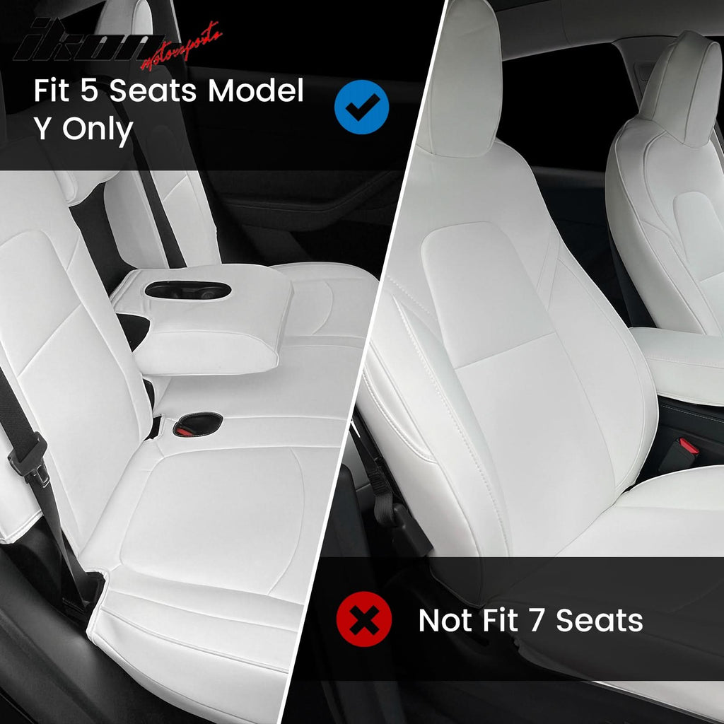 2020-2024 Tesla Model Y Front Rear 5-Seat Seat Covers Leather