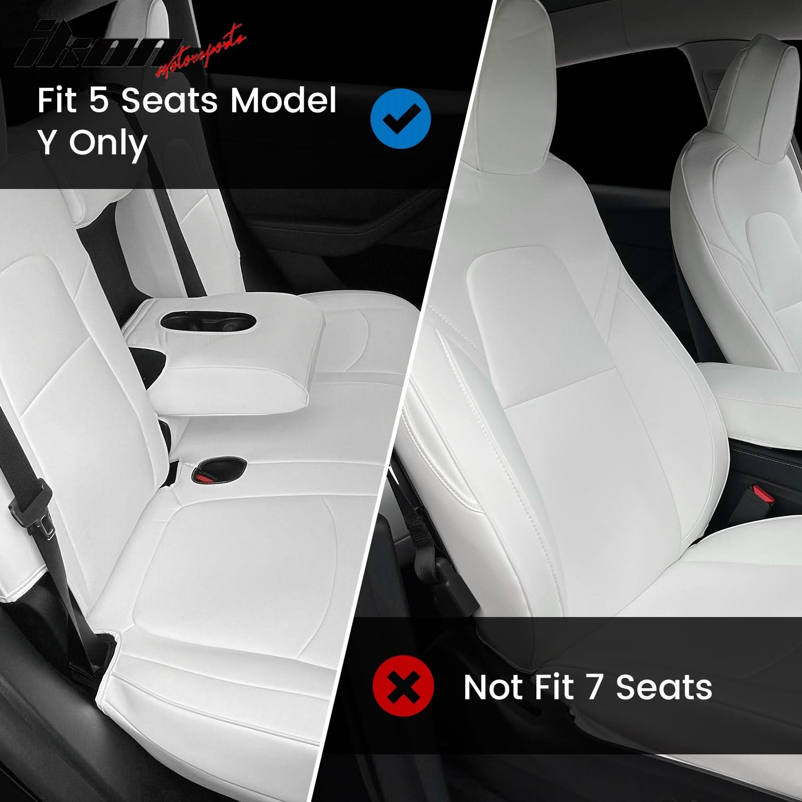 2020-2024 Tesla Model Y Front Rear 5-Seat Seat Covers Leather
