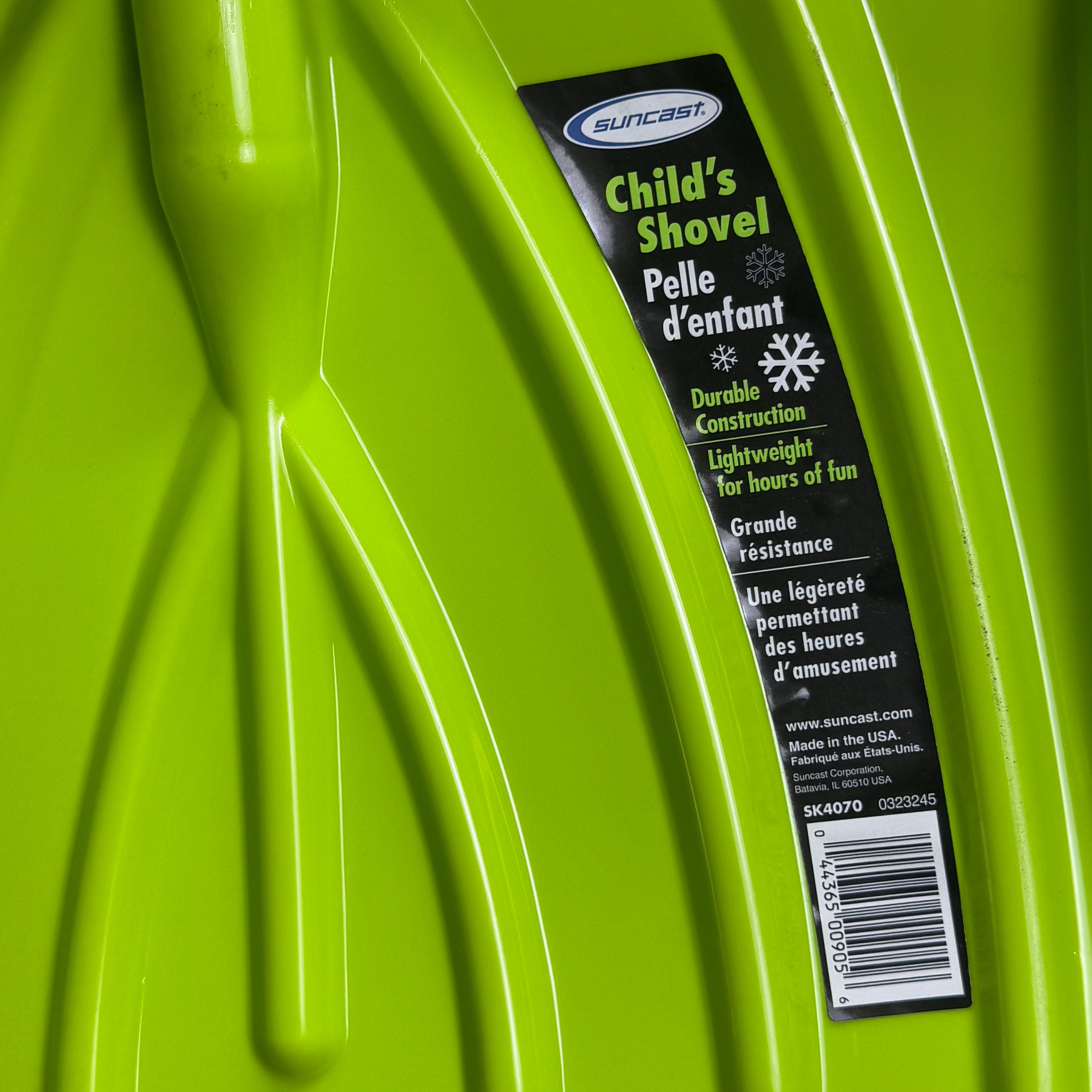 SUNCAST Child’s Shovel Sz 34” L x 11.5” W Green/Black SK4070