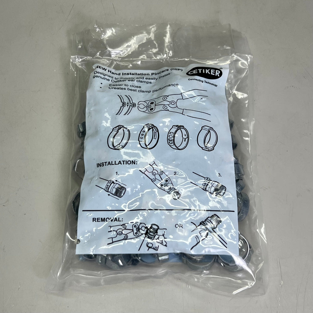 OETIKER (100 Pcs) Steel Hose Clamp with Mechanical Interlock Sz 0.8” D 1050012