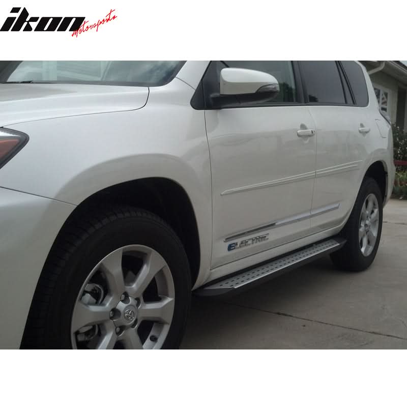 2007-2012 Toyota RAV4 OE Style Black Silver Running Board Aluminum