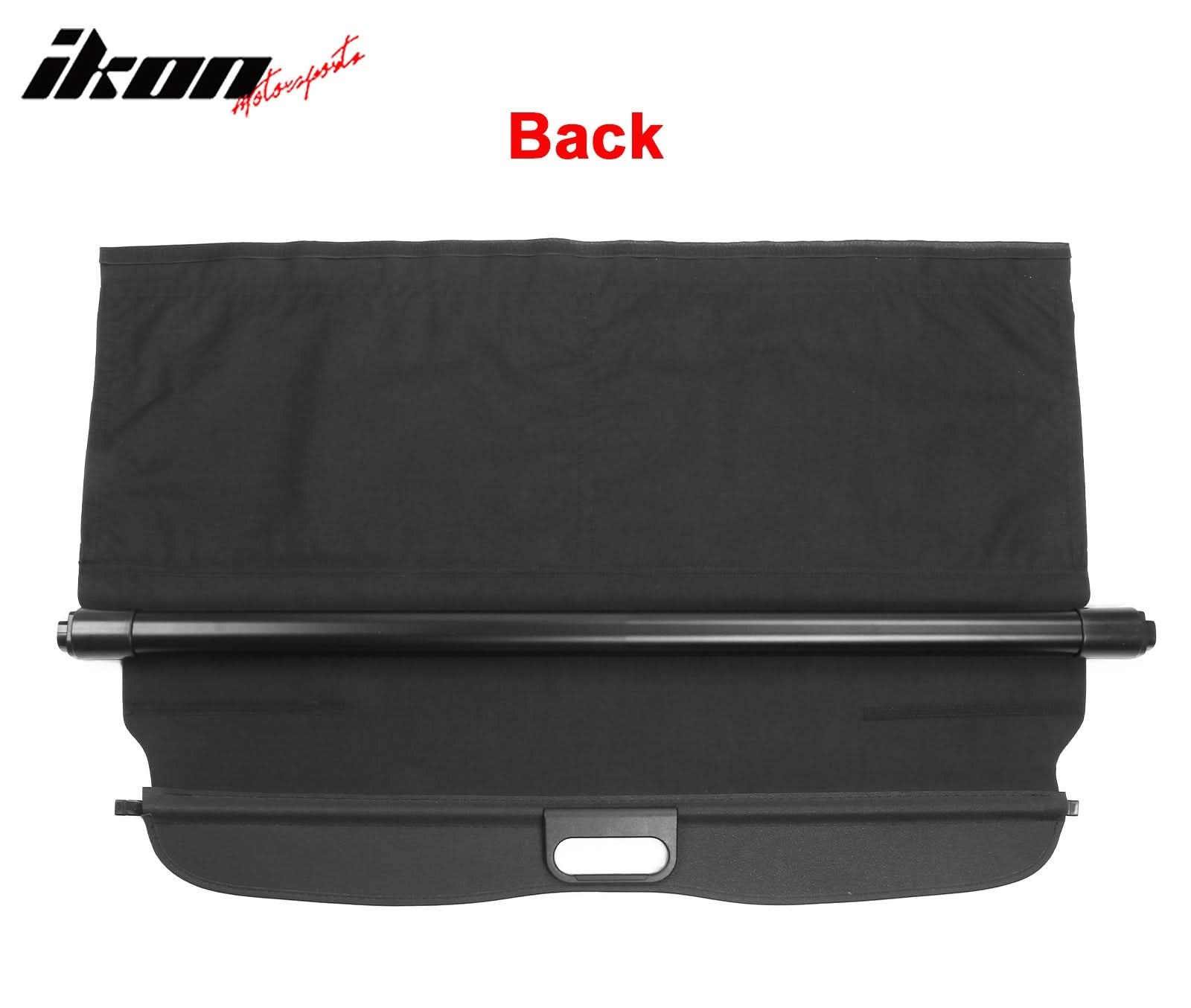 2016-2019 Smart EQ Fortwo 2DR Black Rear Cargo Cover PVC Aluminum Rod