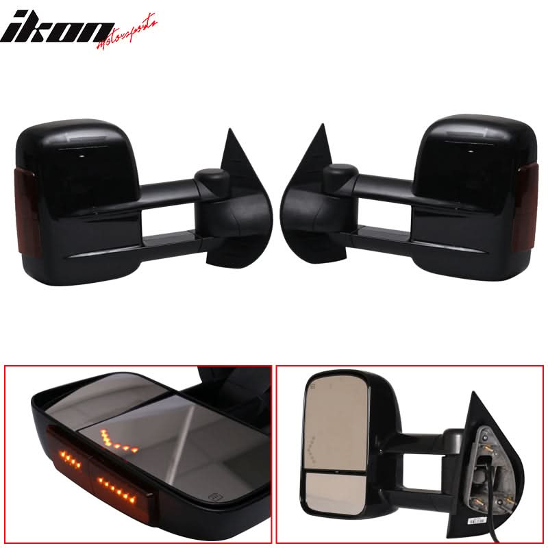 2007-2014 Silverado Sierra Tow Mirrors Power Heated Signal Light 2PC