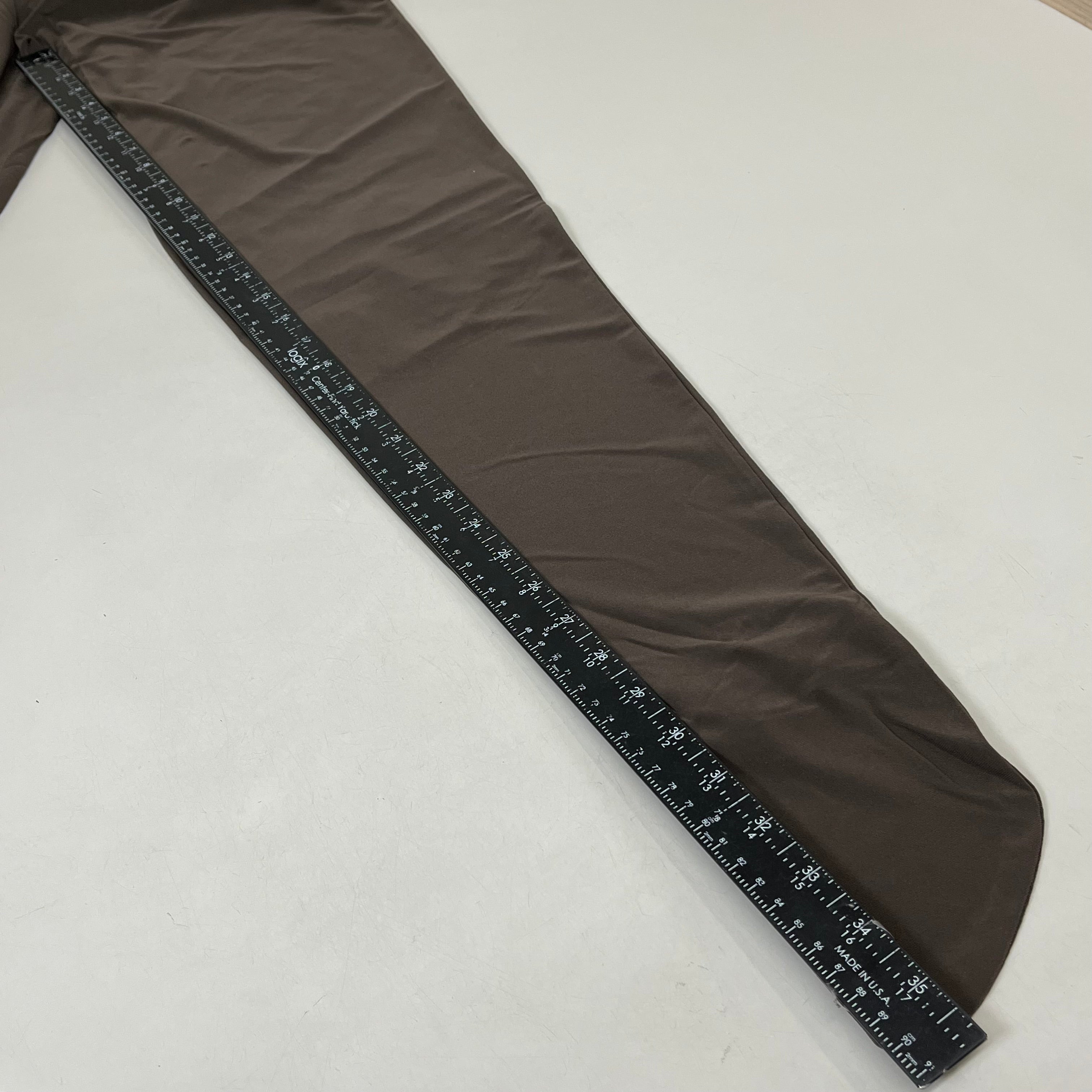 NORMA KAMALI Sleeveless Catsuit w/ Footsie Hidden Zip Women's Sz XL/42 Chocolate