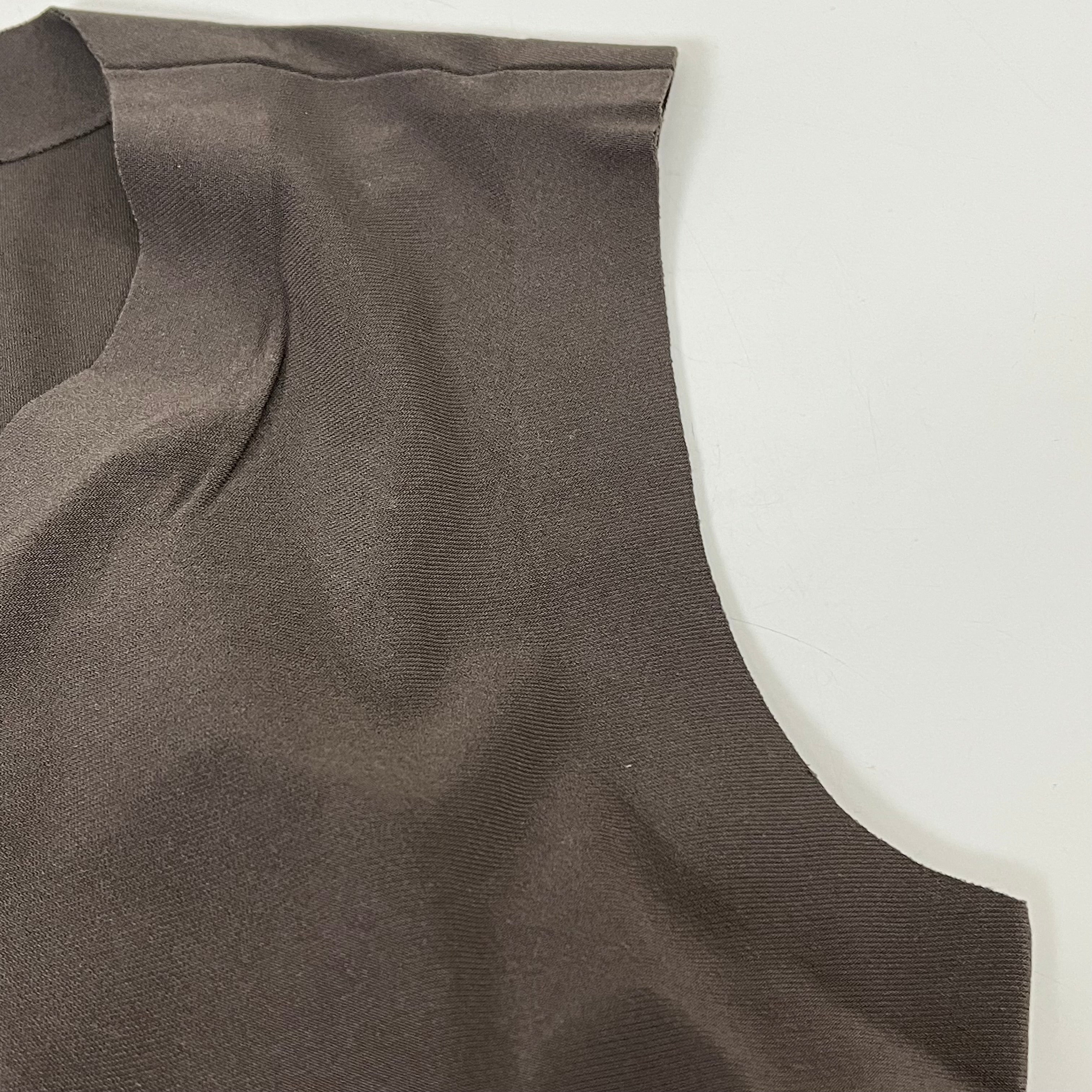 NORMA KAMALI Sleeveless Catsuit w/ Footsie Hidden Zip Women's Sz XXS/32 Chocolate