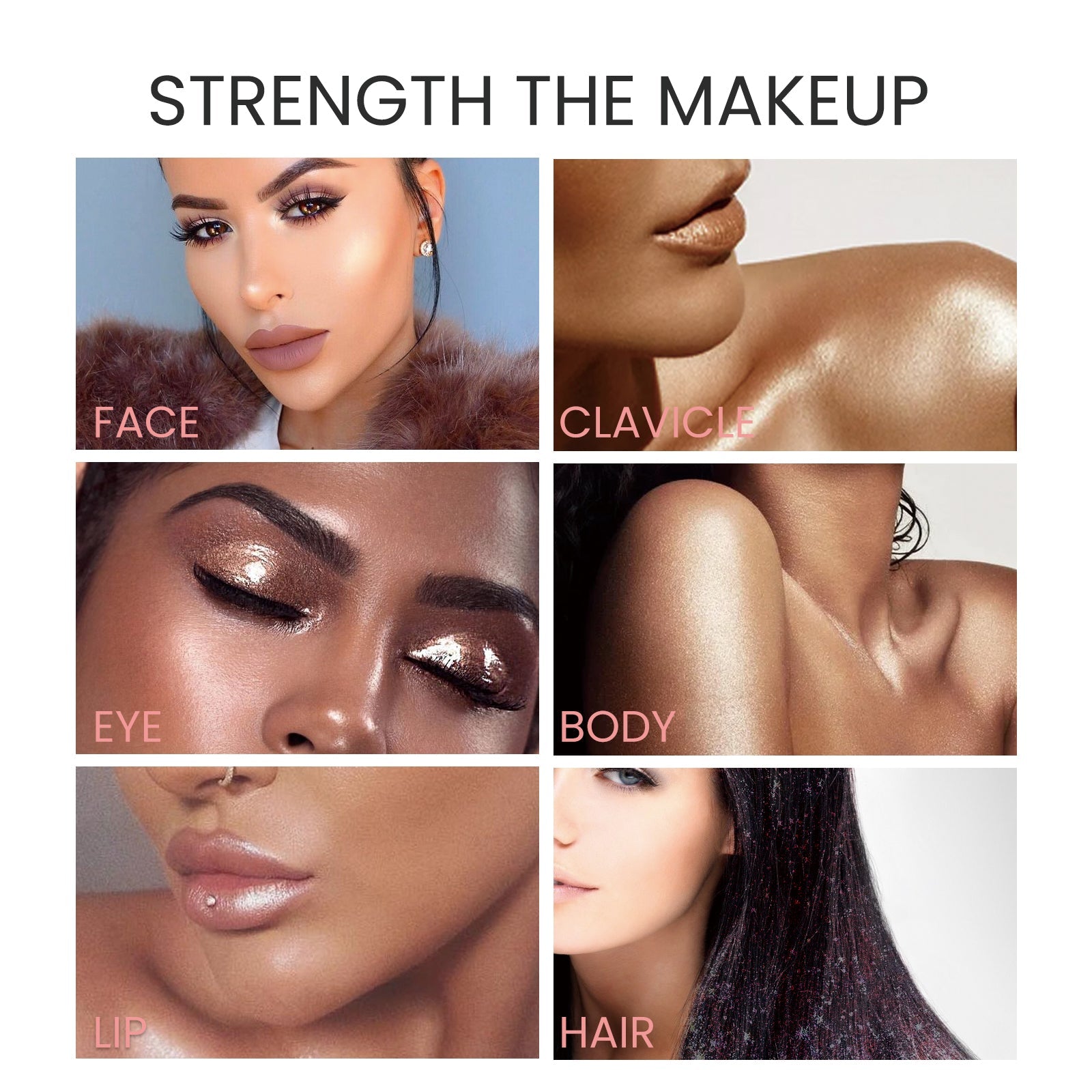 Highlighter Pat Powder, Light Highlighter Natural 3D Contoring Powder