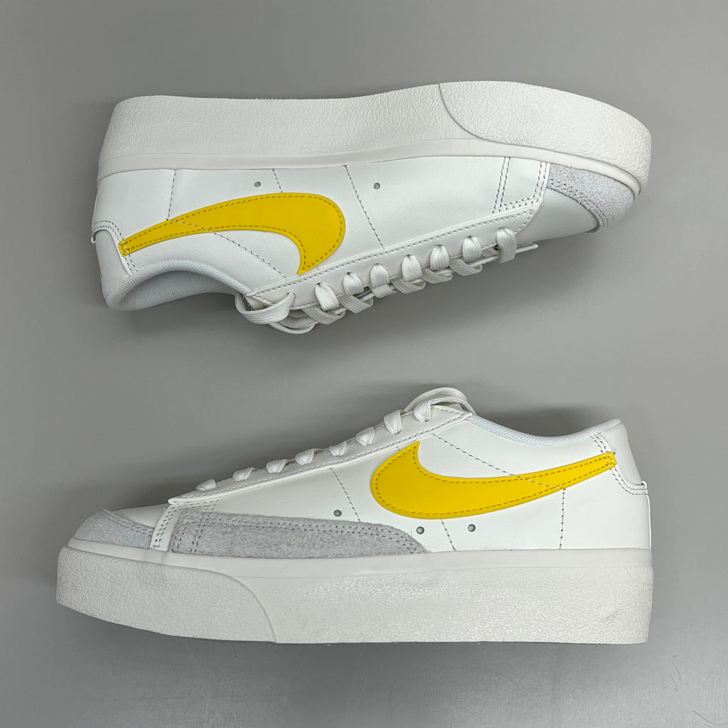 NIKE Blazer Low Cut Platform Shoes Sz Women's 7.5 Men's 6 Yellow/Grey/White