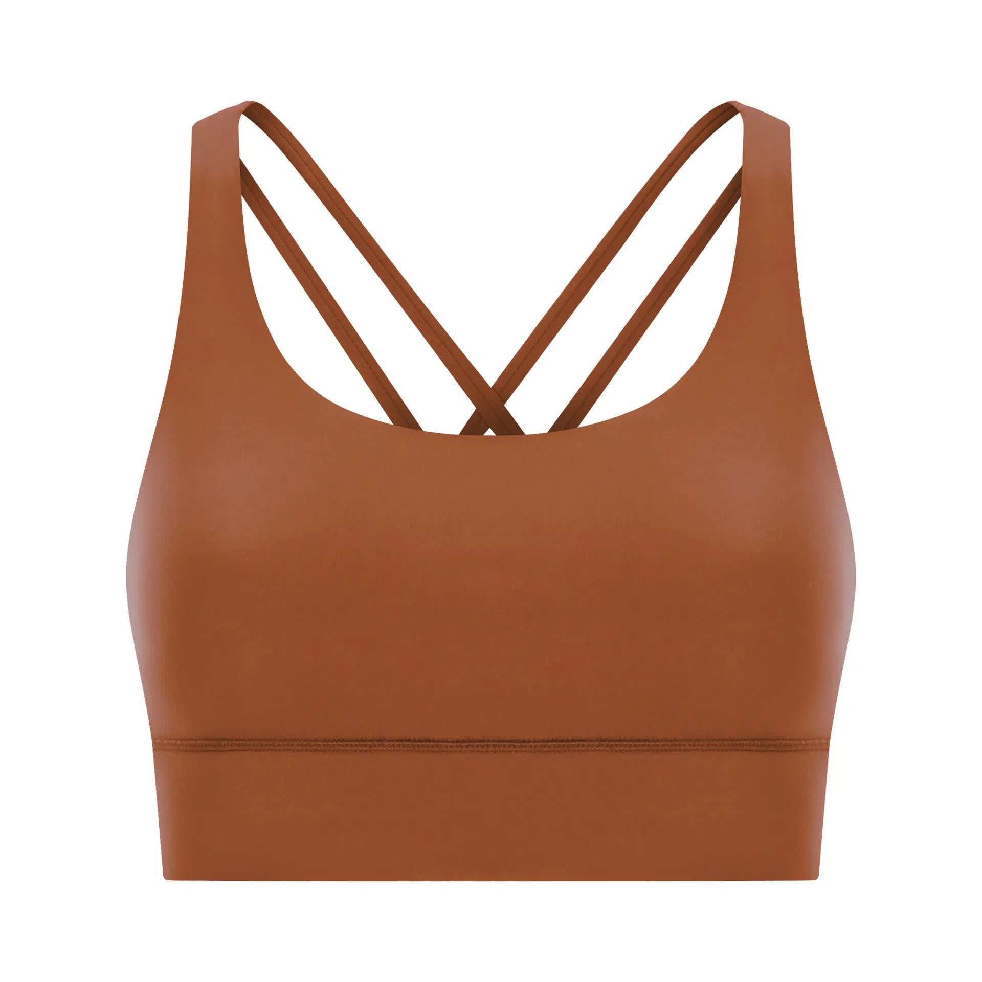 Cross back yoga bra brushed bare high-strength shock-absorbing gathering sports vest for women