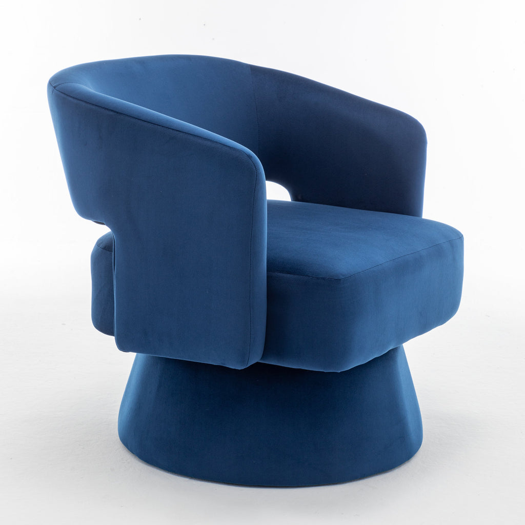 Swivel Barrel Chair, Velvet Accent Armchair 360 Degree Swivel Club Chair for Living Room Bedroom Reception Room
