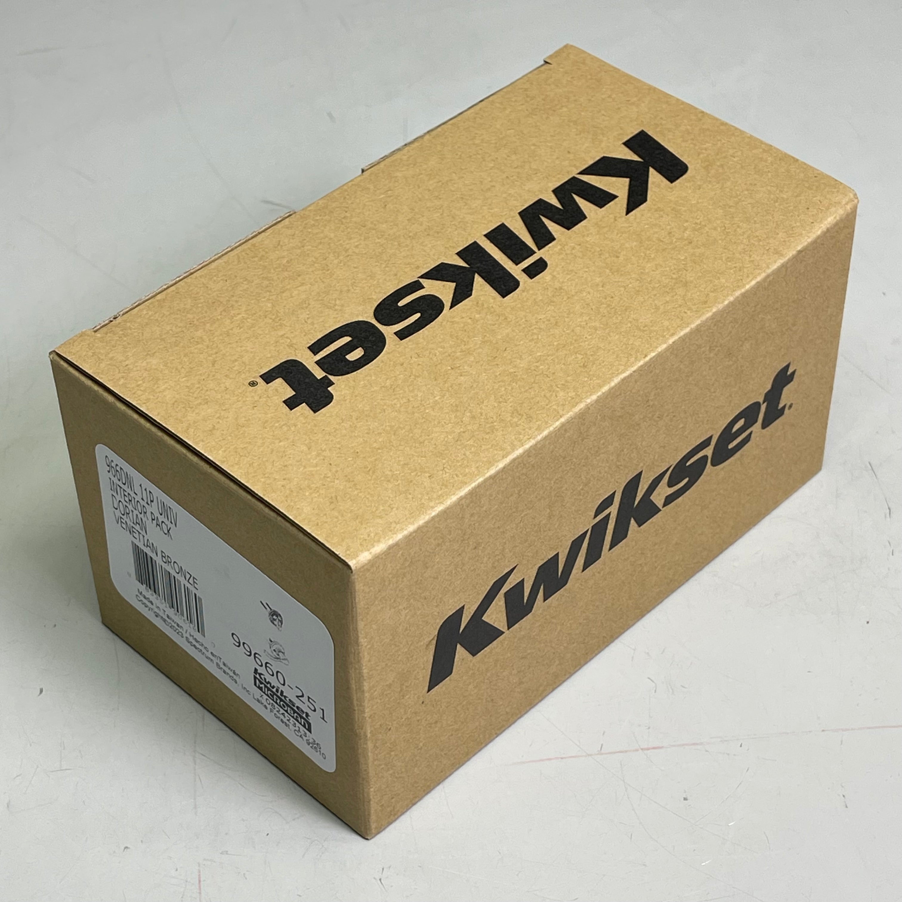 KWIKSET Dorian Interior Passage Lever Door Knob Set Venetian Bronze 99660-251
