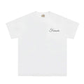 Niche High Street Floral Letter Print Short Sleeve T-Shirt INS Trendy American Summer Men's Casual Crew Neck Half Sleeve