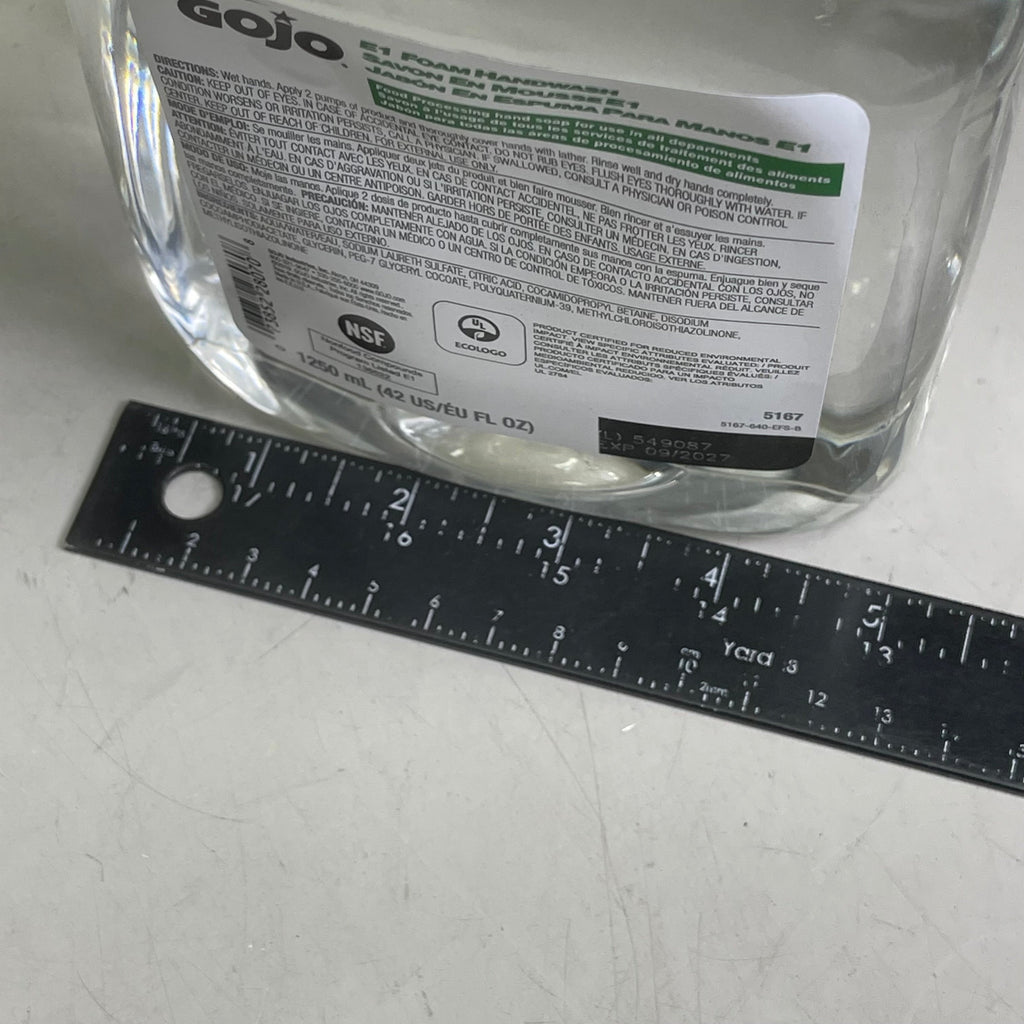 GOJO E1 Foam Handwash Refill Soap Dispenser Fragrance Free 1250mL 5167-04