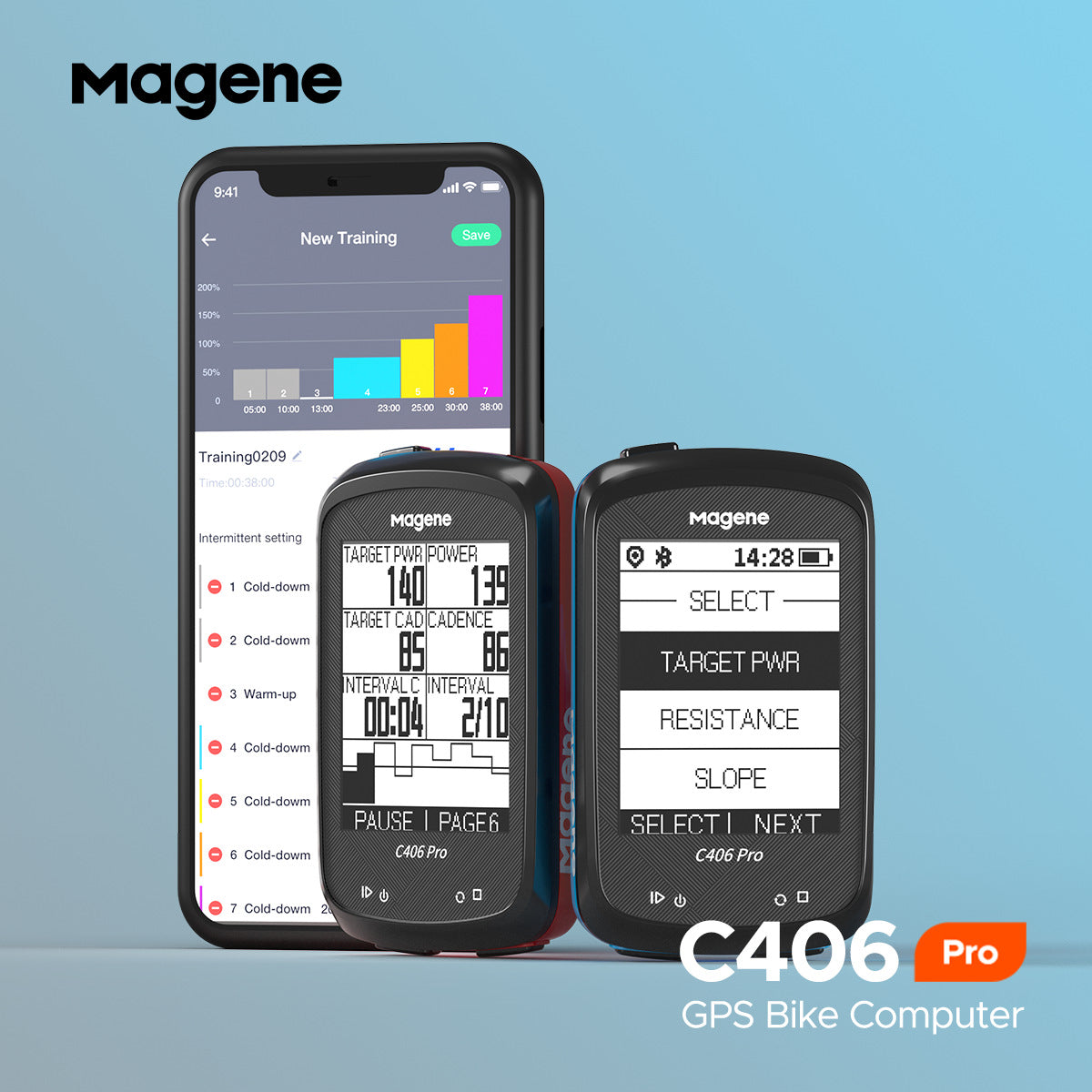 Magene Mckin C406pro Bicycle Wireless Smart Stopwatch English Version GPS Speed Monitoring Riding ANT+