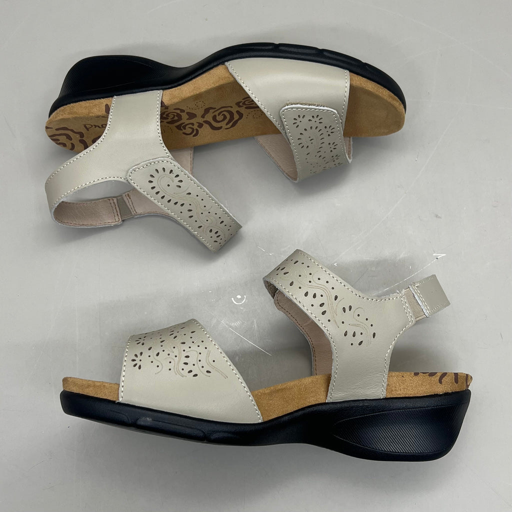 PROPET Wanda Sandal w/Wedge Heel Design Women's Sz 7 XX WIDE (4E) Cream WSX203L