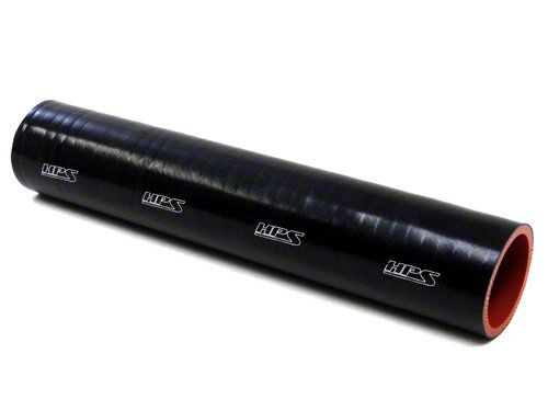 HPS 1/2" ID, 1 Foot Length, Silicone Straight Coupler Tube Hose, High Temp 4-ply Reinforced, Black, 13mm ID
