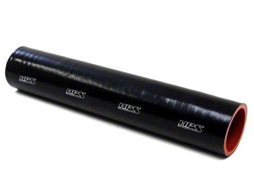 HPS 1-3/8" ID, 1 Foot Length, Silicone Straight Coupler Tube Hose, High Temp 4-ply Reinforced, Black, 35mm ID
