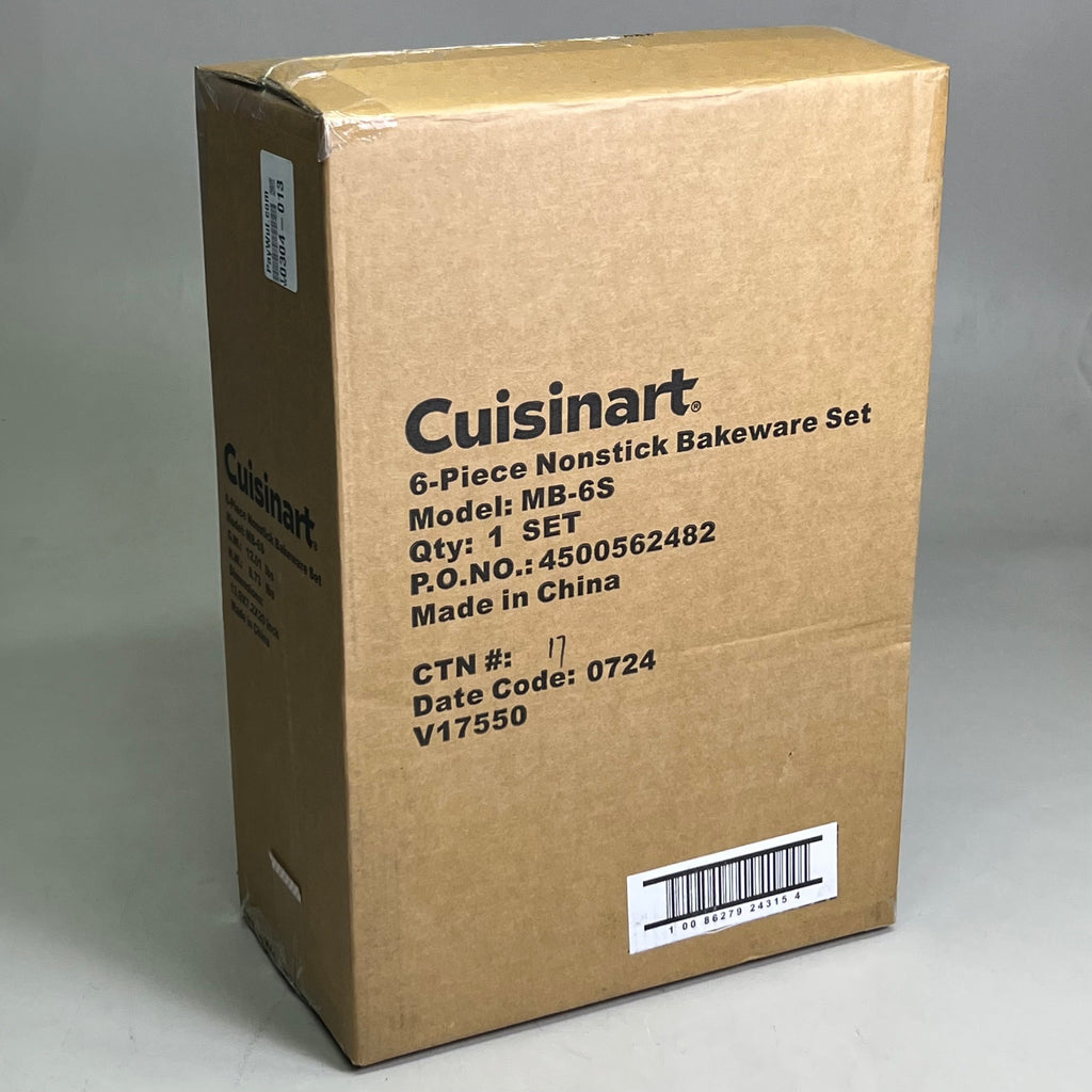 CUISINART 6-Pieces Nonstick Bakeware Set Sz 13.9" X 7.2" X 20", Grey MB-6S