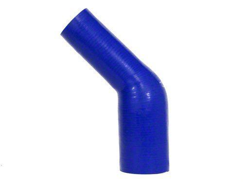 HPS 3" - 3-1/4" ID, Silicone 45 Degree Elbow Reducer Coupler Hose, High Temp 4-ply Reinforced, Blue, 76mm - 83mm ID