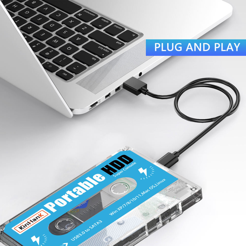 Kinhand 500G HDD Portable External Hard Drive Disk 55000 Retro Games For PSP/SEGA SATURN/Wii Gaming Card for Computer Laptop