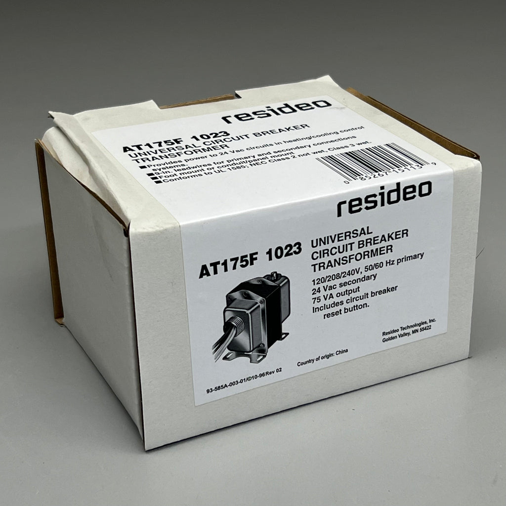 RESIDEO Universal Circuit Breaker Transformers Plate or Panel Mounted 120/208/240 Vac 9 in. AT175F 1023