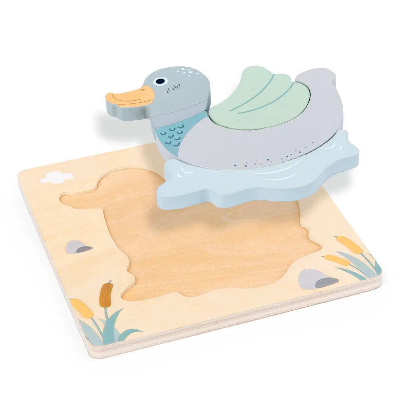 Wooden New Cartoon Animal Stereoscopic Plane Puzzle for Early Childhood Education Cognitive Puzzle Puzzle Toy