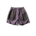 Color Block Pocket Short Length Men's Summer Casual Loose Street Trendy Ins Elastic Waist Sports Shorts