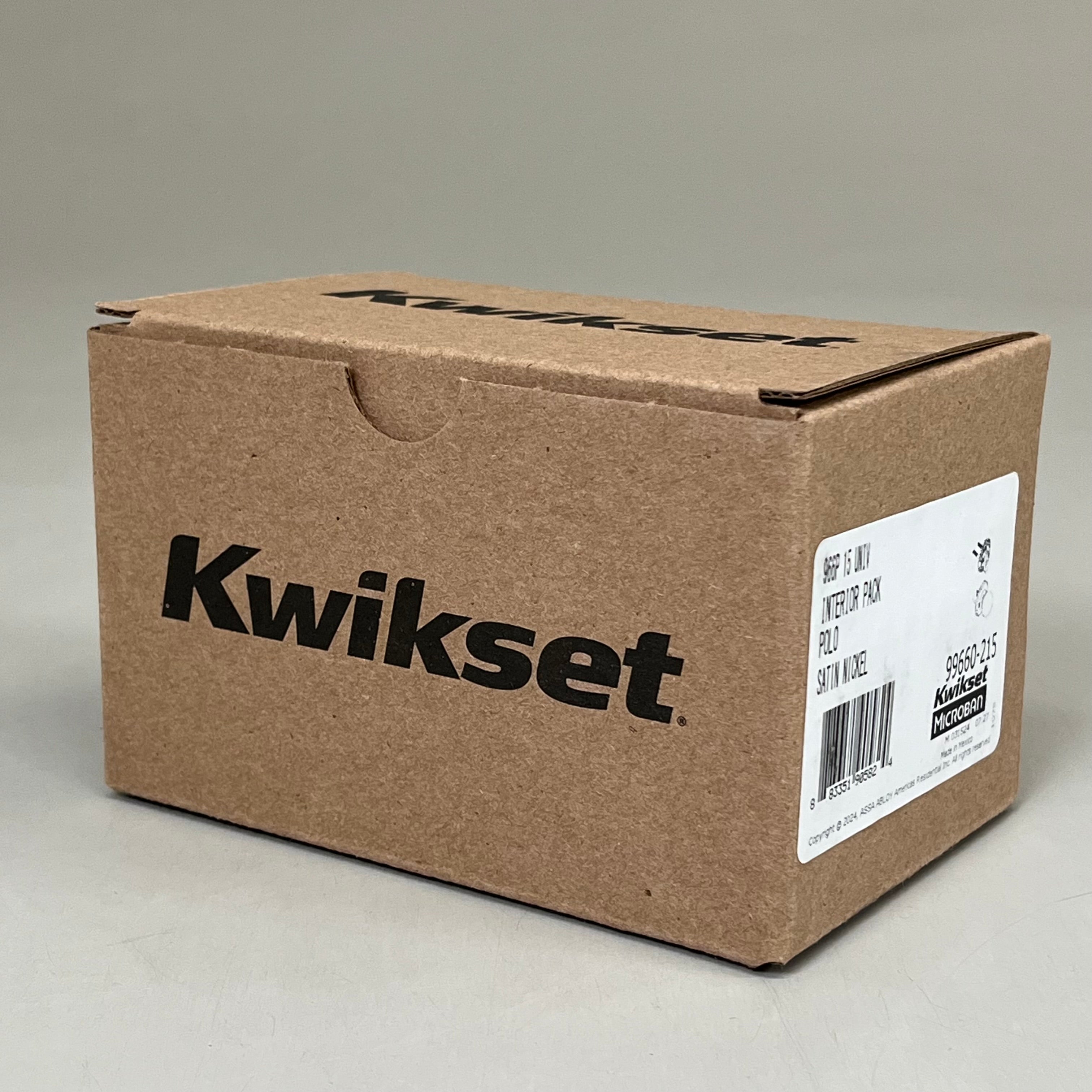 KWIKSET Polo Knob Single Cylinder Interior Pack Round Rose Satin Nickel 966P-15.UNIV