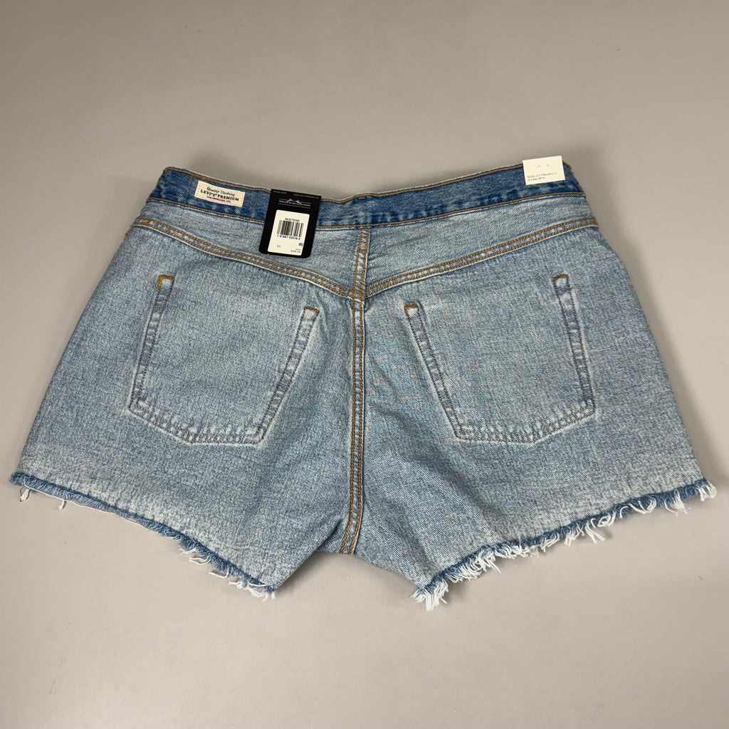 LEVIS 501 Original Fit High Rise Shorts Women's Sz 33 Vague Finish Medium Wash