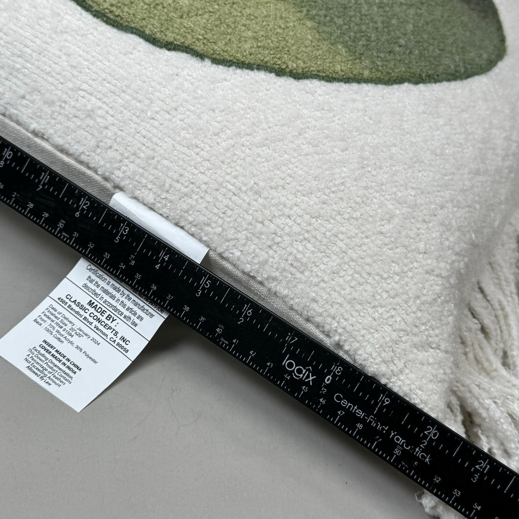 VILLA RN 20"x20" Gantt Pillow in Green/Ivory