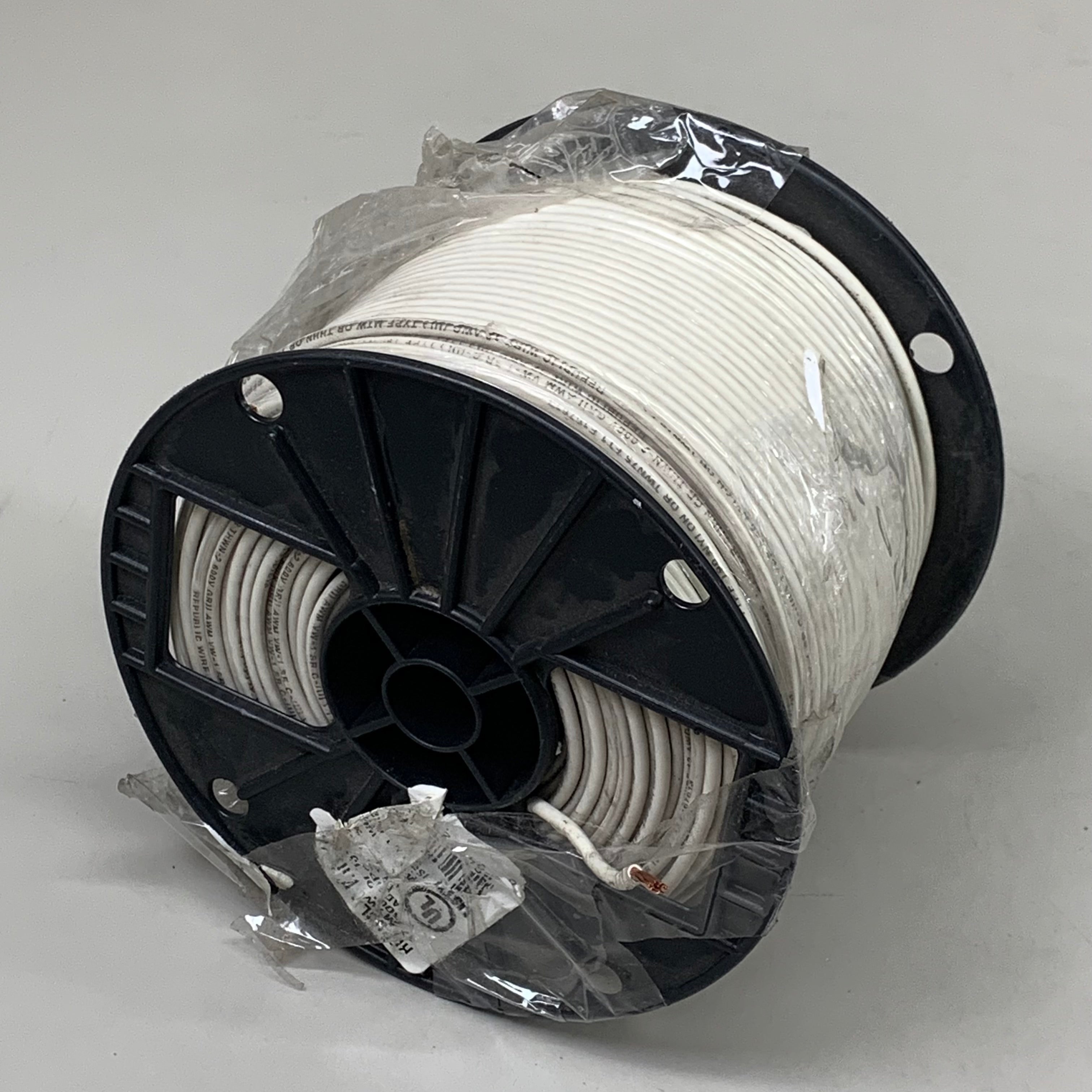 REPUBLIC Neutral Wire Stranded Copper 12 AWG Type MTW 190 Nylon 600V 500ft Spool