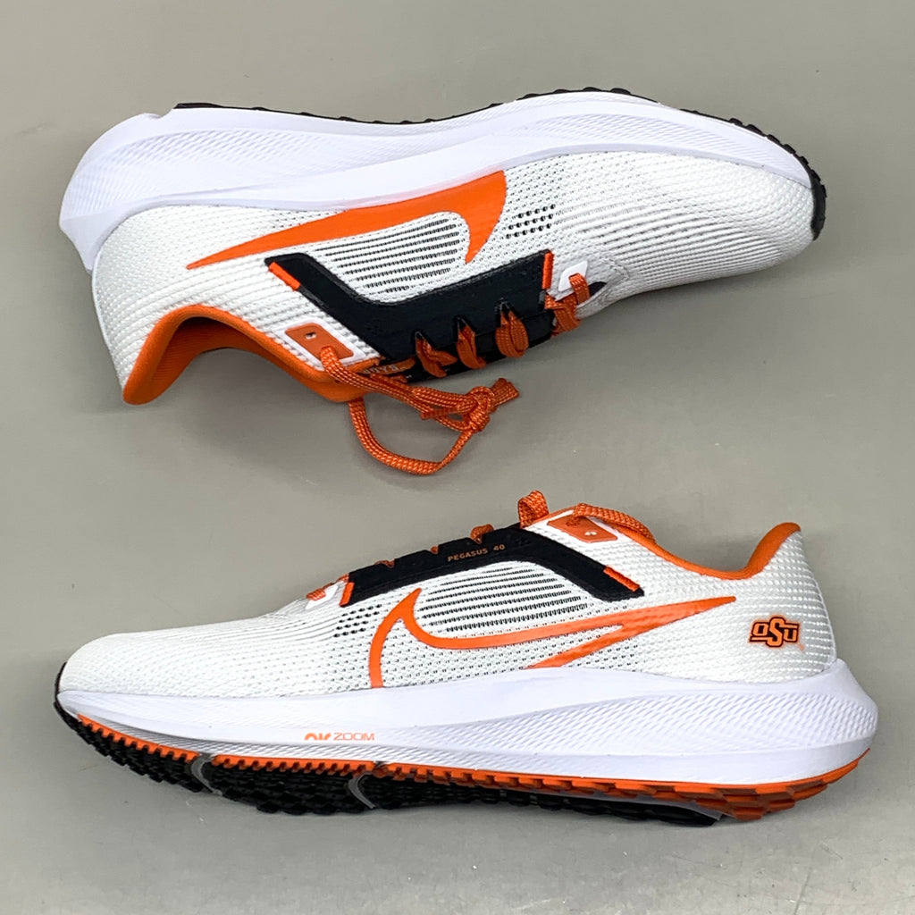 NIKE Zoom Pegasus 40 OK STATE Shoes White, Brilliant Orange & Black 12 W 10.5 M DZ5973-100