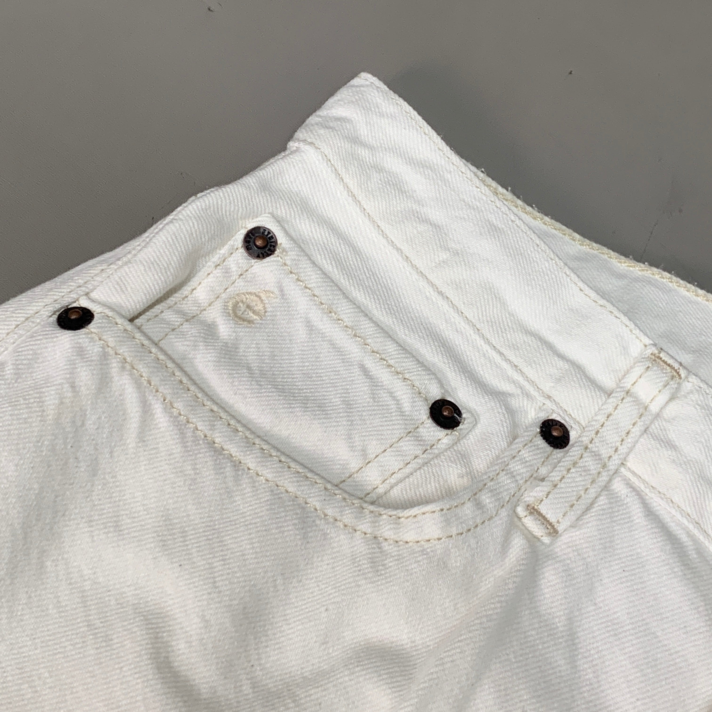 ETICA Tyler High Waist Straight Leg Ankle jeans Vintage White Size 25 EW180114A