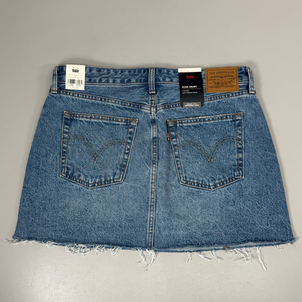 LEVIS Recrafted Icon Skirt Mid Rise Original Women's Sz 30 Novel Notion Med Wash