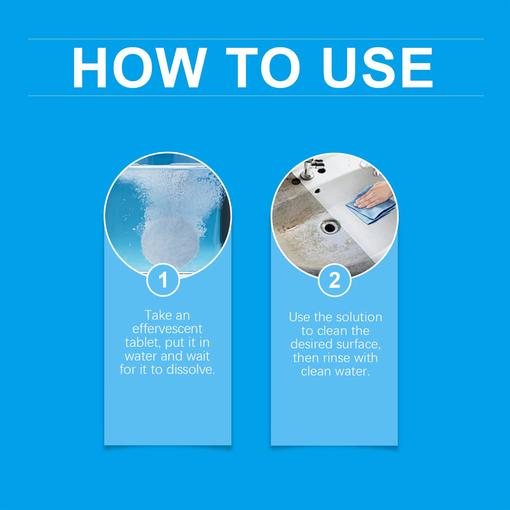 JUE FISH MultiSurface Cleaning Tablets, Kitchen Heavy Oil And Dirt Cleaning Stain Cleaner Effervescent Tablet