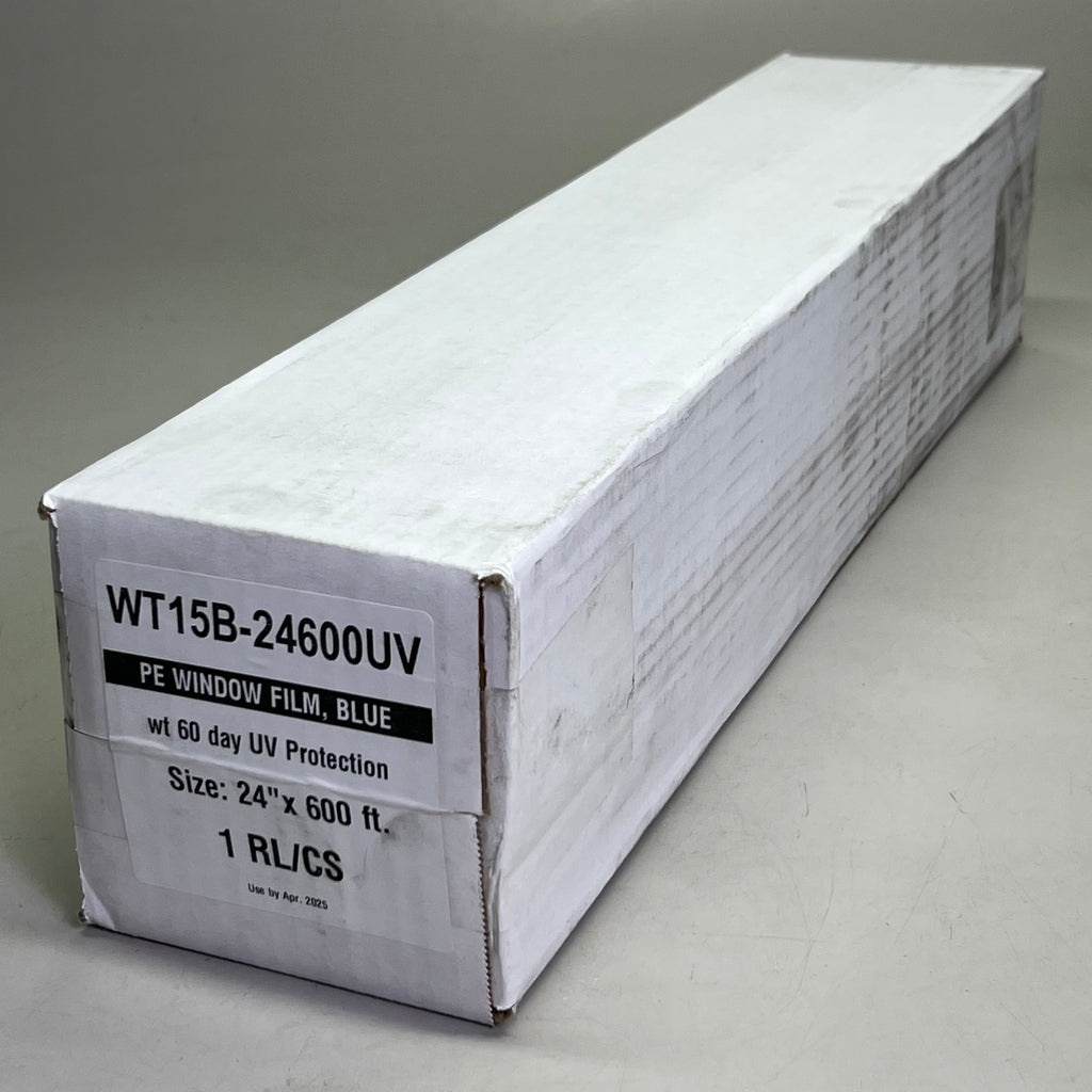 PE Protective Window Film Sz 24" W X 600' L, Blue WT15B-24600UV