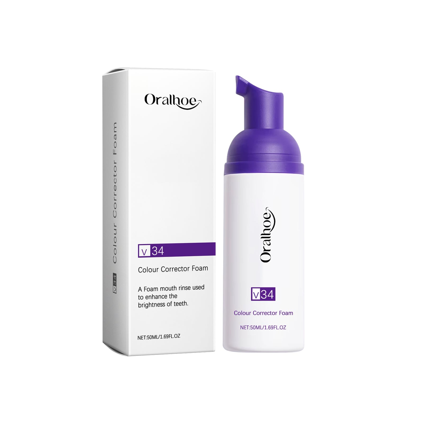 Purple Teeth Cleaning Mousse, Clean And Care For Teeth Oral Care Remove Stains And Gentle Teeth Cleaning Mousse