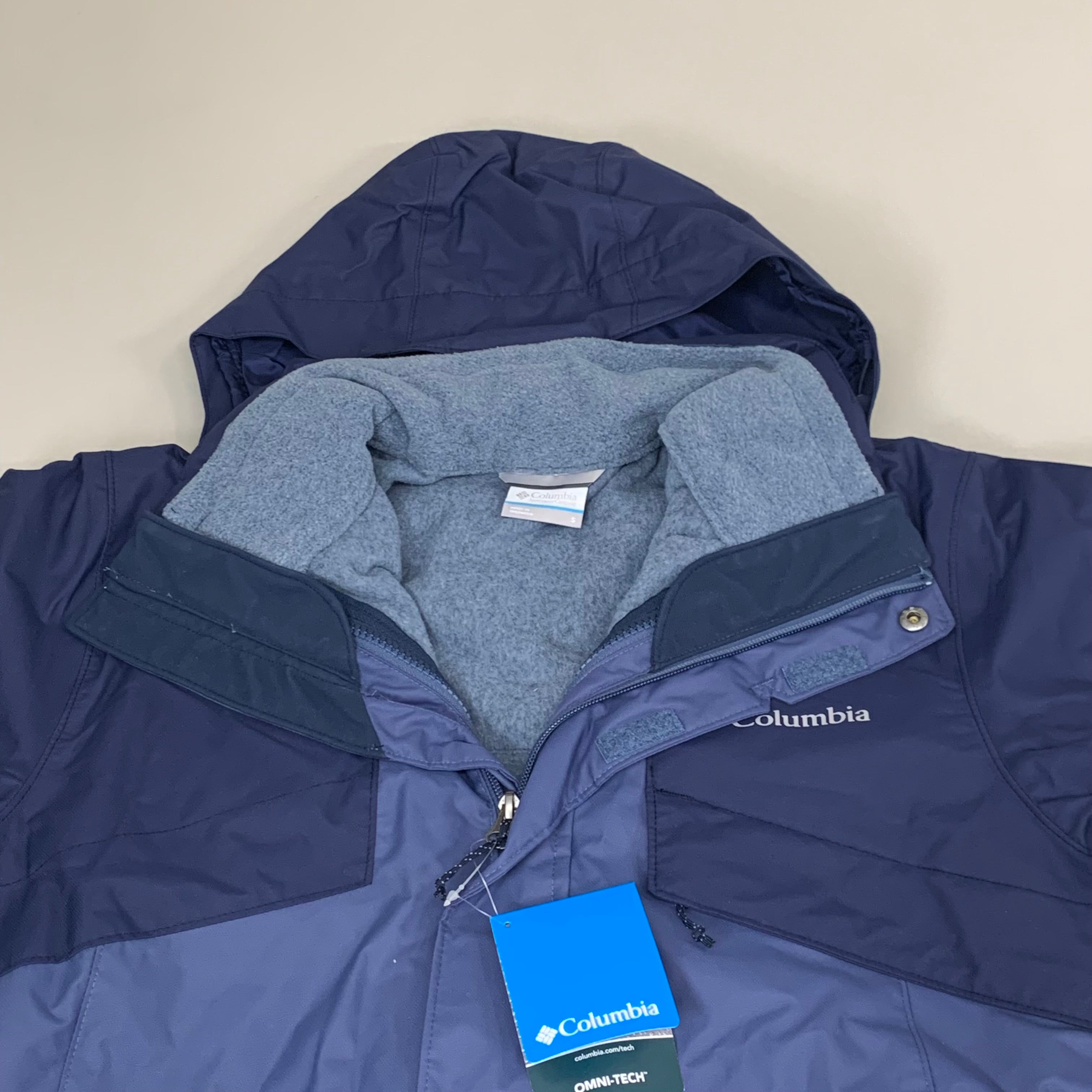 COLUMBIA Bugaboo II Fleece Interchange Jacket Men's Sz S Navy Blue 1800661477
