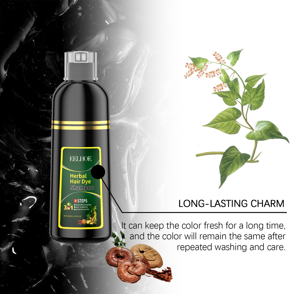 Plant Black Hair Shampoo Plant Extract Wash Care Diy Color Developing Hair Refreshing And Supple Shampoo