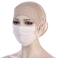 NEW Soft Cotton Hijab Breathable Turban Tie Under Scarf Elegant Ear Hole Stretch Inner Hijabs Lightweight Turban Round Front Under Hijab Caps Female Turban Bonnet