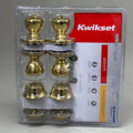 KWIKSET Tylo 400 Knobs & 660 Single Cylinder Deadbolts Polished Brass 92420-031