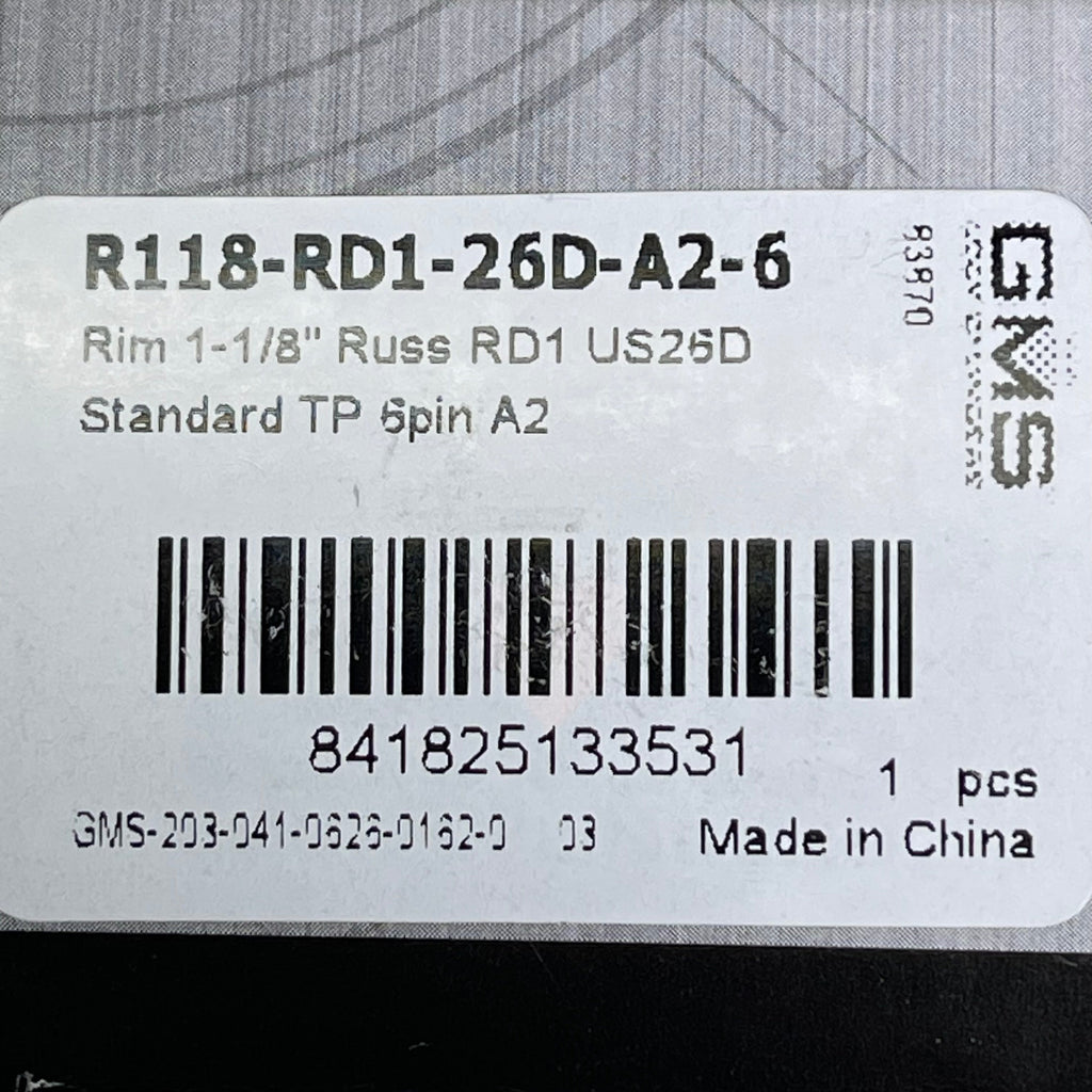 GMS (2-PACK) Russwin Lock Cylinders 1-1/8" Satin Chrome 6 Pin R118-RD1-26D-A2-6