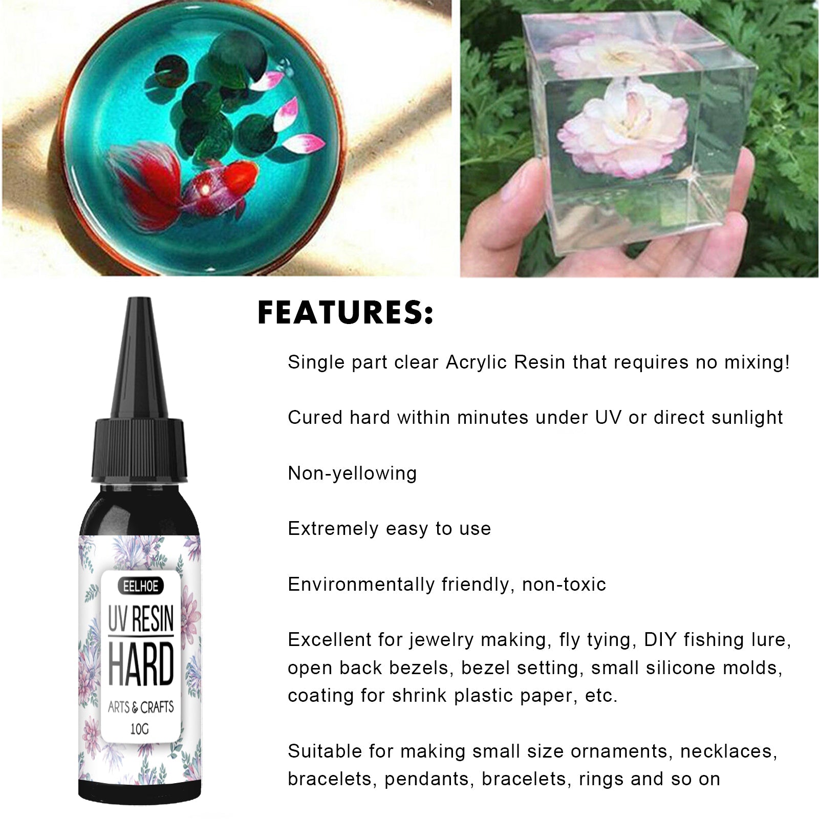 Uv Resin Glue Flower Acrylic Ceramic Adhesive Uv Manual Diy Curing Adhesive