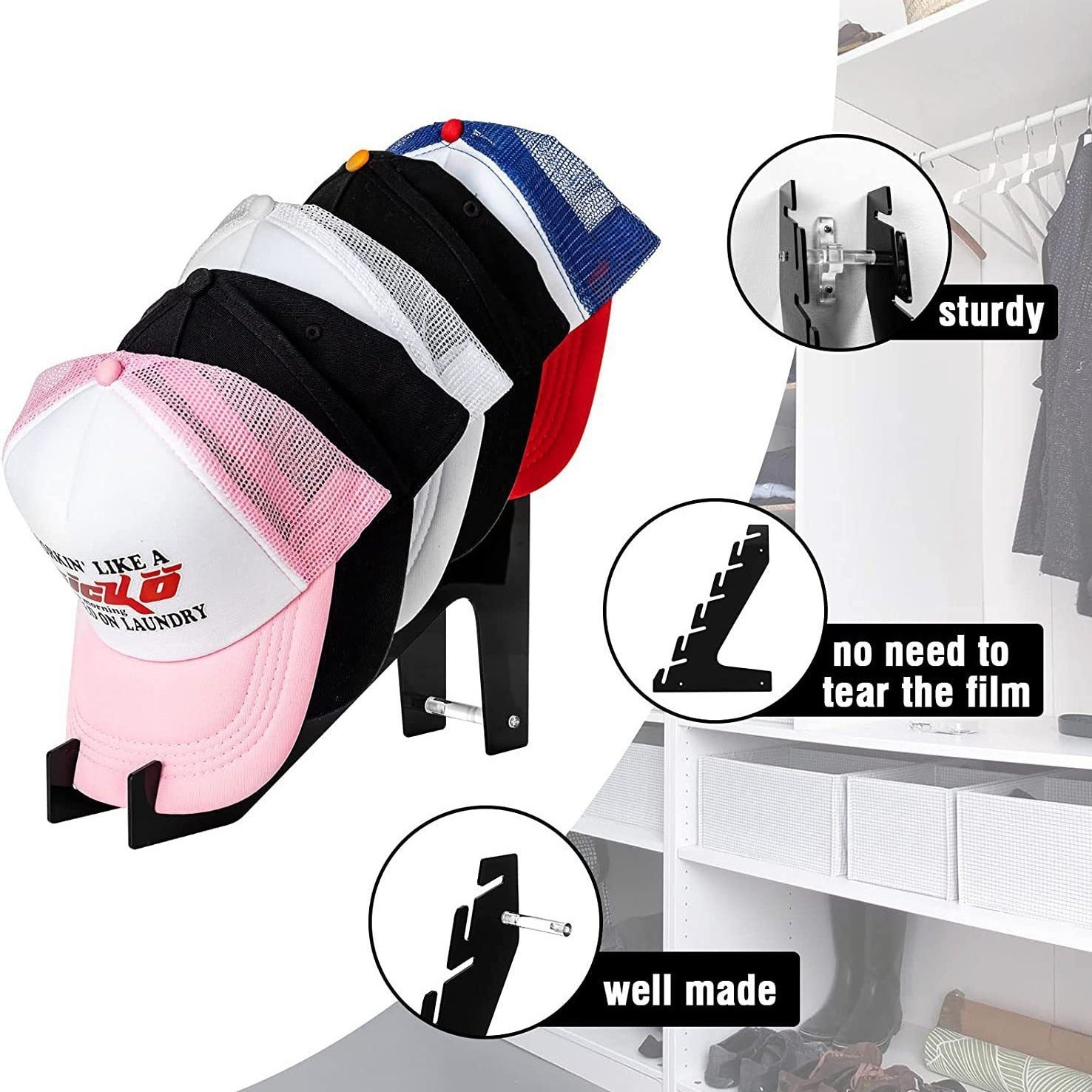 Hat Wall Hanging Rack Acrylic Duck Tongue Hat Storage Rack