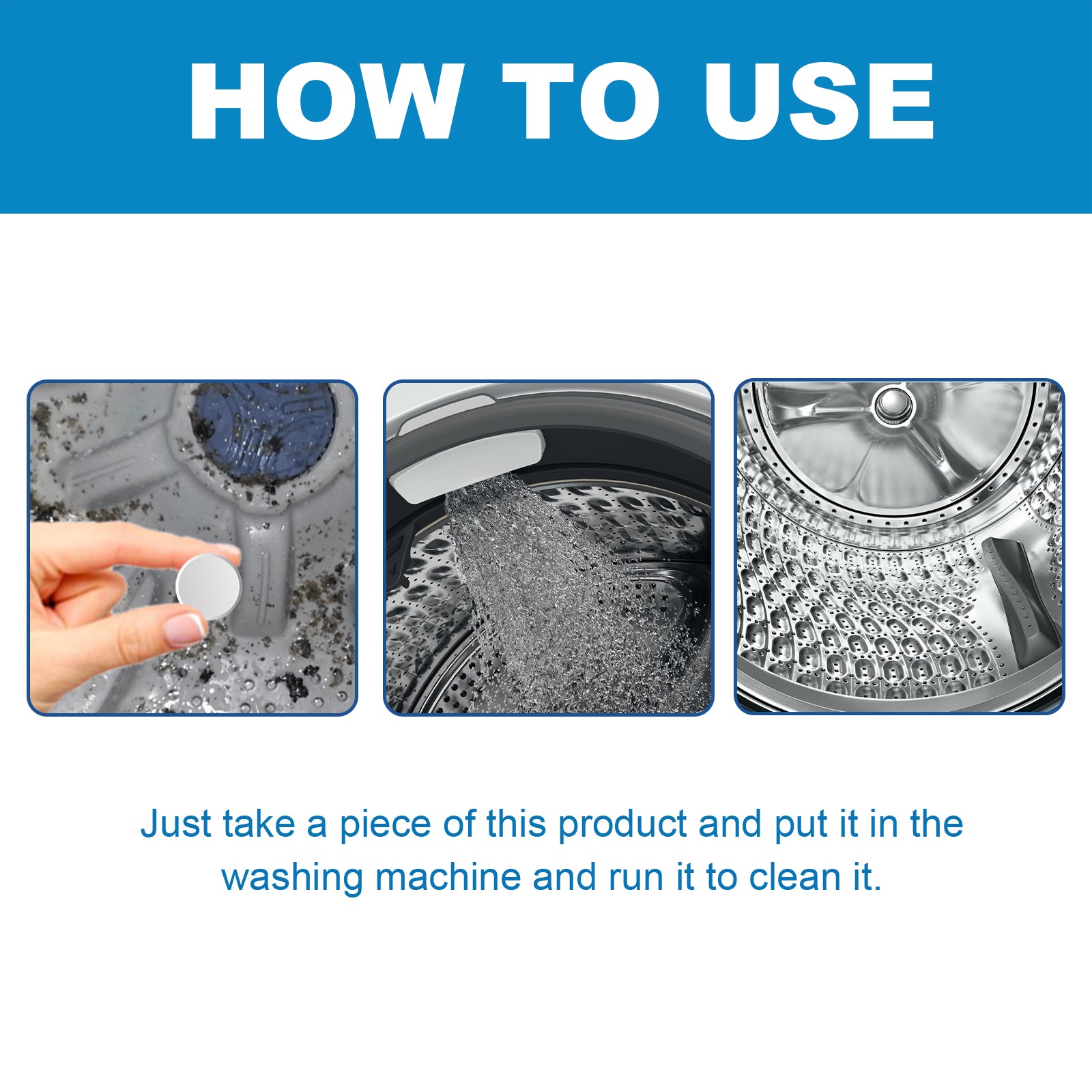Laundry Machine Cleaning Tablets, Roller Washing Tank Remove Dirt Clean Smell Fragrant Clean