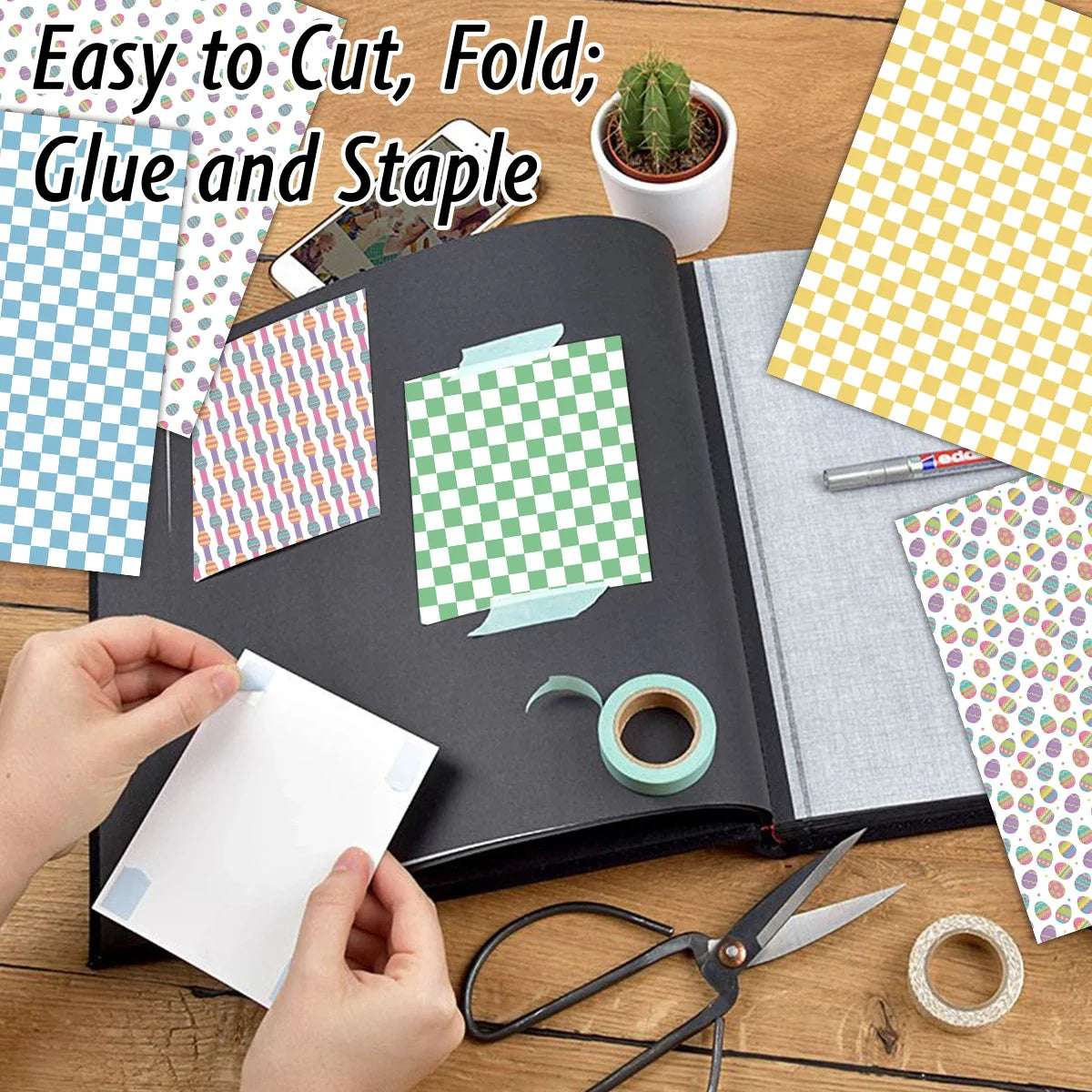 12pcs Easter Scrapbook Paper Set | Decorative Crafting Paper for DIY Arts, Journaling, and Card Making