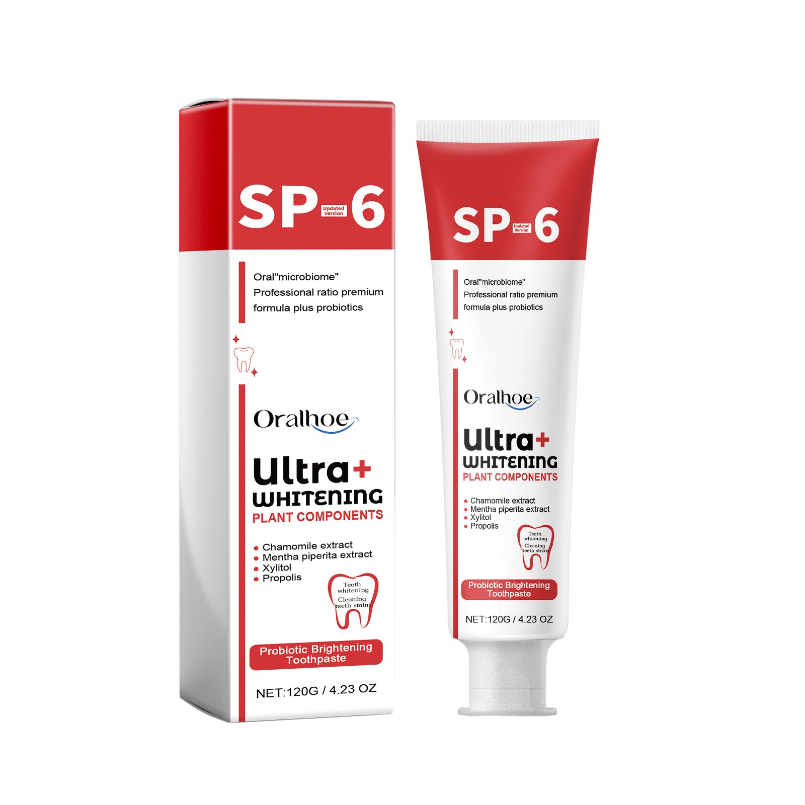 Probiotic Brightening Toothpaste, Oral Cleaning Remove Odor Stains White Teeth Gum Care Toothpaste