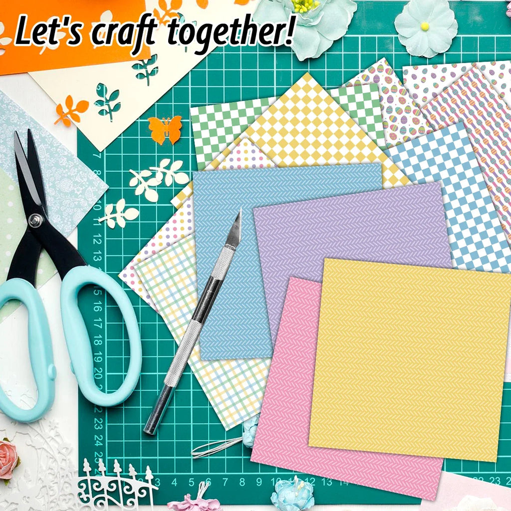 12pcs Easter Scrapbook Paper Set | Decorative Crafting Paper for DIY Arts, Journaling, and Card Making