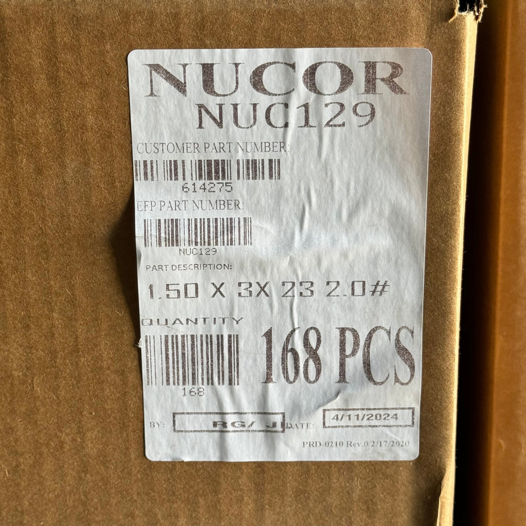 ZA@ NUCOR 168PK Rectangular Styrofoam 23”Lx3”Wx1-1/2”T White