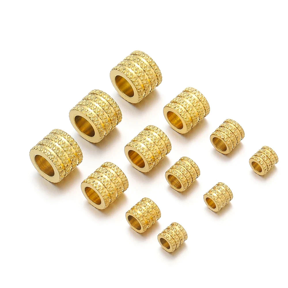 10Pcs Stainless Steel Big Hole Spacer Beads | DIY Jewelry Findings for Bracelets and Necklaces